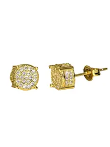 Hot Selling Four Claw Round Micro-Set Diamond Earrings, Simple Fashion European and American Style Ear Jewelry, Trendy Accessories