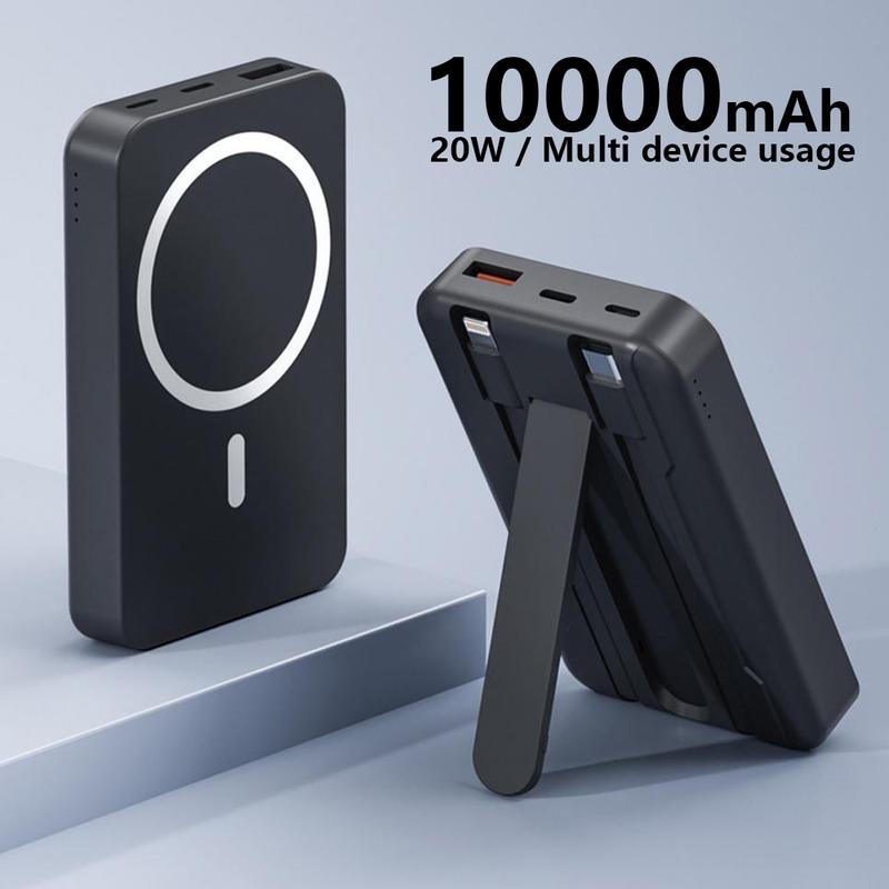 10000mAh Magnetic Power Bank with USB-C Cable - Multi functional and ...