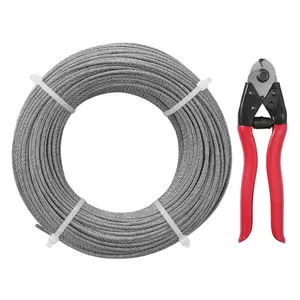VEVOR 1/4 Stainless Steel Cable 200FT, T304 7x19 Tighter Core Cable Railing System Wire Rope Aircraft Deck Railing Kit Fence WireVEVOR Super Brand Day