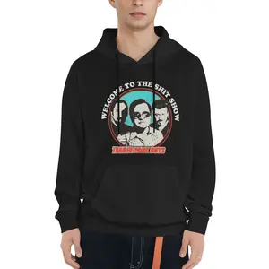 Trailer Park Boys Print Hoodie, Casual Polyester Knit Fabric Pullover, Loose Fit,  with Kangaroo Pocket