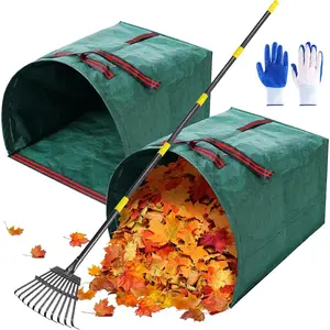 2 count 40 Gallon Leaf Collector - Heavy Collapsible Lawn & Leaf Bags, Leaves Pick up Tool  Yard  Bags, Large Yard Dustpan Type Garden Bag for Leaves, Debris, Lawn Trash, Clippings, Grass