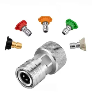 Quick Connect Hose Adapter 3/4 to 1/4 Inch, Stainless Steel Pressure Washer Converter