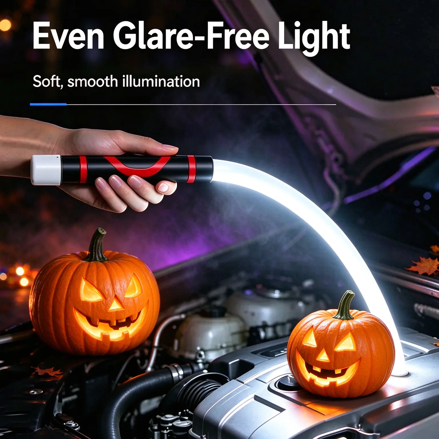 29" Portable Bendable LED Flashlight Stick, Rechargeable High Lumen Hands-Free Flexible Work Light, Practical Car Accessory and Mechanic Inspection Tool, Great for Car Repair, Garage Projects, Camping and Hard-to-Reach Narrow Space Lighting