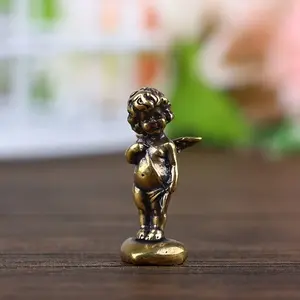 Vintage Brass Cupid Statue, Accent Angel Figurine, Collectible Figurine, Home and Office Decor, Indoor Outdoor Use, Unique Gift Idea