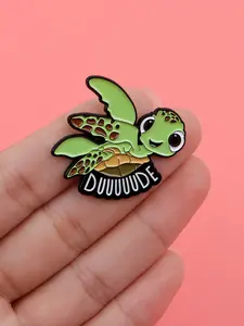 Adorable Turtle Enamel Brooch Pin, Women's Cartoon Zinc Alloy Badge, Collar Decoration, Clothing Accessory, Jewellery, Animal Jewelry Gift, Fashion Accessory