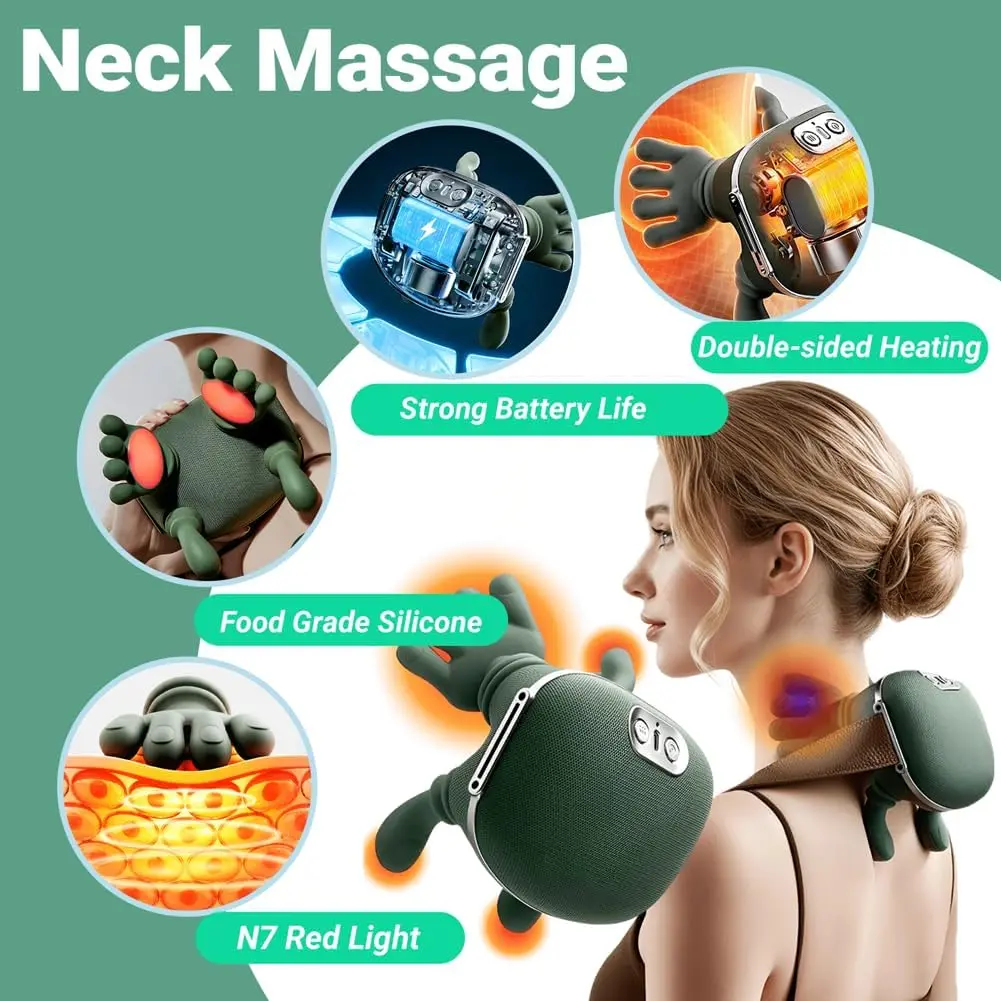 TheraPalm Massager with Heat Kneading - Dual Zone Warming, 4D Deep