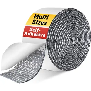 Reflective Foil Insulation Tape, Self-Adhesive AC Pipe Insulation Wrap for AC Hose, HVAC Duct, Exhaust Hose, Bubble Wrap Insulation for Weatherproof Attics, Windows, Garages - 4 inch