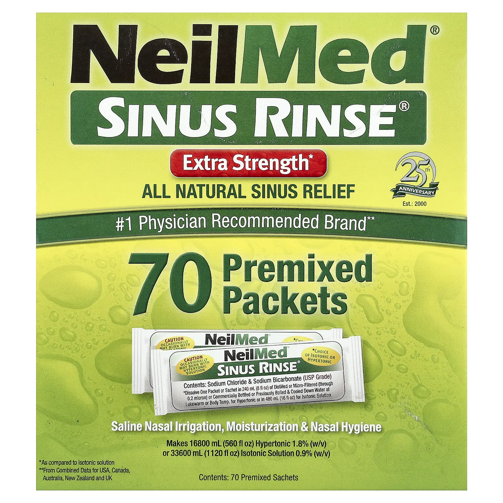 NeilMed Sinus Rinse®, 70 Premixed Packets | HSA/FSA Eligible