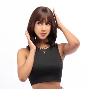 11-Inch Solid Chocolate Brown Straight Bob Synthetic Wig | 【Heat Resistant】【Cap Included】 | #5 FSGB