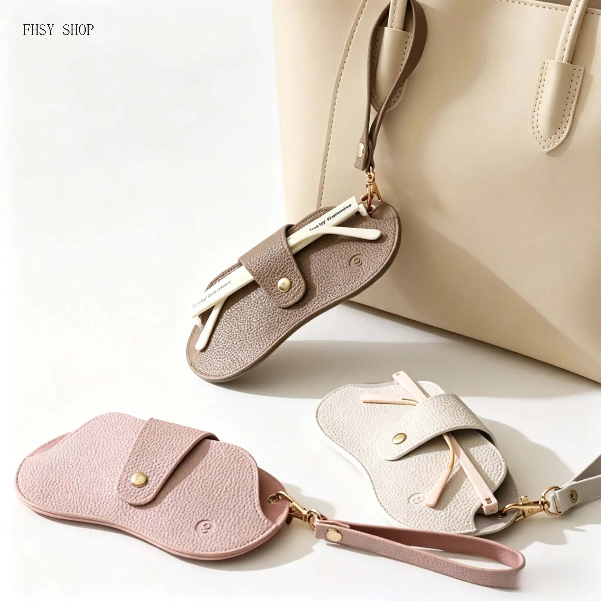 Portable Glasses Bag Trendy PU Leather Eyewear Case Soft Lychee Pattern Sunglasses Holder Lightweight Durable Storage Pouch for Daily Use Travel Handbag Organizer