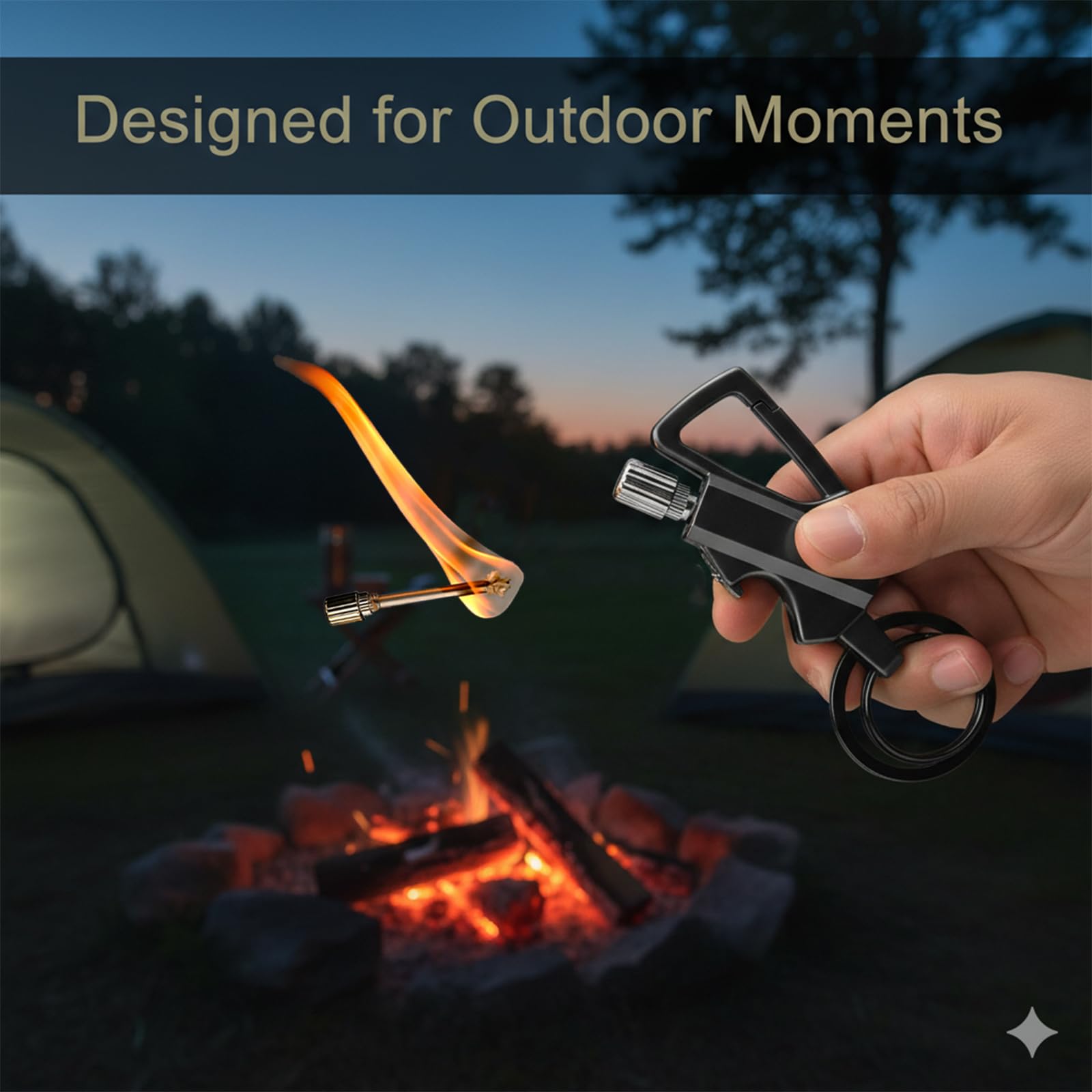 Metal Lighter, Bottle Opener Multi Keychain (Not Include Lighter fluid)