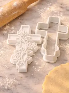 Cross & Dove Cookie Cutter Stamp Set – 3.5”