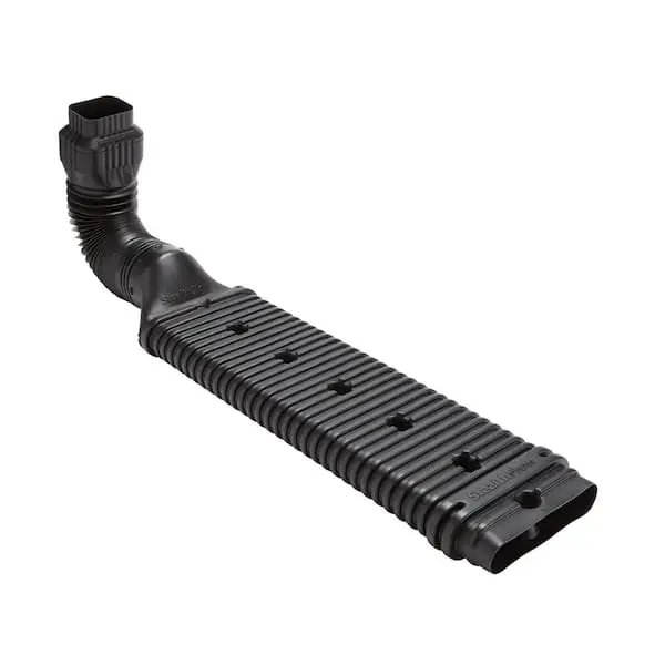 Stealth Flow 43 in. Black Vinyl Low Profile Downspout Extension Kit