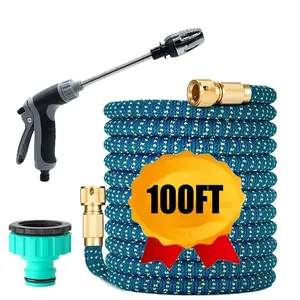 Garden Hose with Expandable Magic Hose and High Pressure Water Gun, Ideal for Garden Irrigation and Car Washing, 25ft-50ft-75ft-100ft