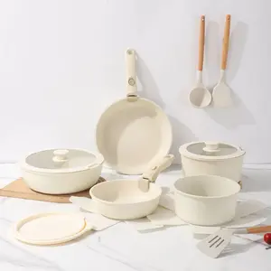 4/5/9/12 Piece Cookware Set with Detachable Handles, Non-Stick Pots and Pans Stackable, Nonstick Cookware Set, Suitable for Induction Stovetop and Oven