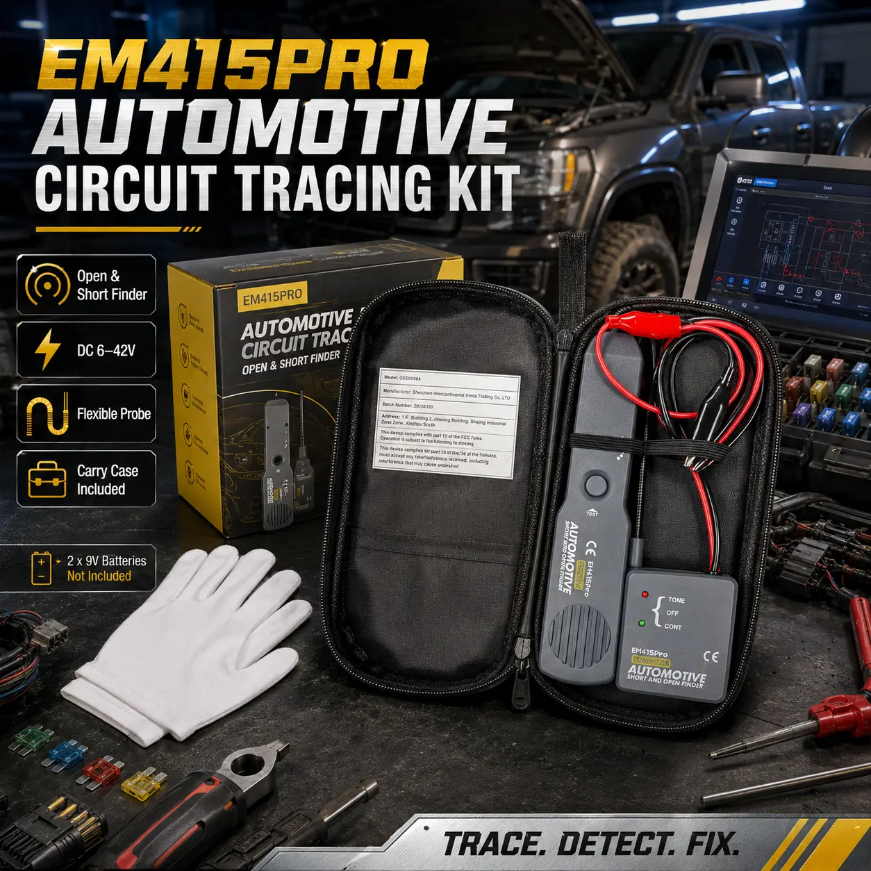 Find Hidden Car Wires Fast, Automotive Circuit Tester and Wire Tracker Tool for DIY Car Repair, Stereo Installation, Accessory Wiring, Trucks, RVs and Motorcycles
