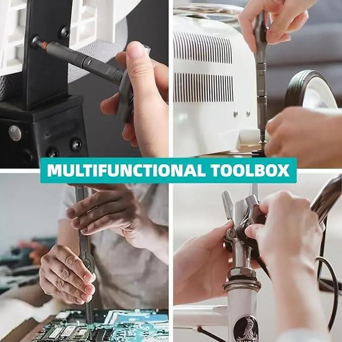 24 in 1 Dly Screwdriver Set Magnetic Compact and PortableRatchet Screwdriver, Mini Screwdriver Set, Ratcheting AllenWrench Set, Removable Self-Assembly Precisio for PcMobile Bicycle (Black) repair work autorepair kit Tool Setwith Case