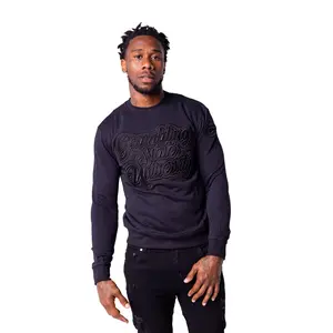 Grambling State University HBCU Black on Black 3D Embroidery Crewneck Sweater