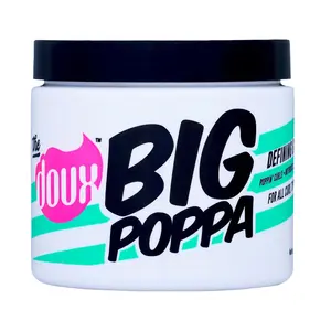 The Doux BIG POPPA Curl Defining Gel for Curly Hair – Frizz Control Styling Gel with Babassu Oil for Long-Lasting Shine & Soft Hold – Non-Crunch Hair Gel for Women, Coils, Waves & Curls 16 oz