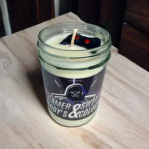 Gamer Sweat & Daddy’s Cologne Candle - Fresh Sweat Spicy Cologne Musk Scent for Late Night Gaming Sessions Decor