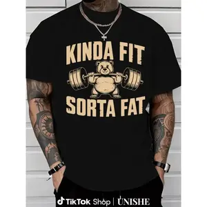 Funny Weightlifting Bear Tee – Cotton Heavyweight Oversized Gym Shirt