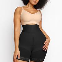 Hook and eye-front Shorts - Black 