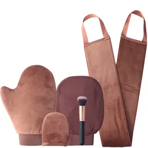 5 Pack Tanning Mitts Self Tanner Mitt Applicator Kit Self Tan Mitt Kit with Tanning Glove, Back Applicator, Mini Tan Mit, Exfoliating Mitt, Brush  Personal Bath jade