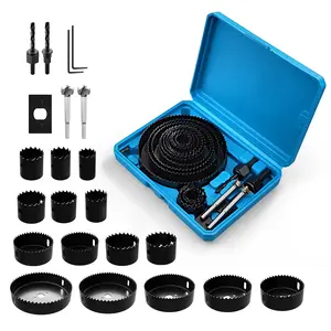 22pcs/set Hole Saw Cutting Set Kit Tools 19-127mm Wood Metal Alloys Circular Round with Case