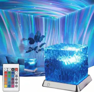 LETOUR Ocean Wave Projector Night Light, 16 Color Rotating Water Ripple Lamp with Remote, Plug-in Aurora Mood Ambient Light for Bedroom, Bathroom, Relaxing Sleep Lighting, Home Decor