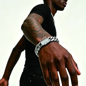 Zircon Model Silver Stainless Steel Cuban Link chain Bracelet for Men, 14mm Heavy Chain with A-Z Initial Letter Clasp,14mm width, 7.5/8.5 inches length Gothic Punk Hip Hop Style, Personalized Modern Jewelry Gift for Him