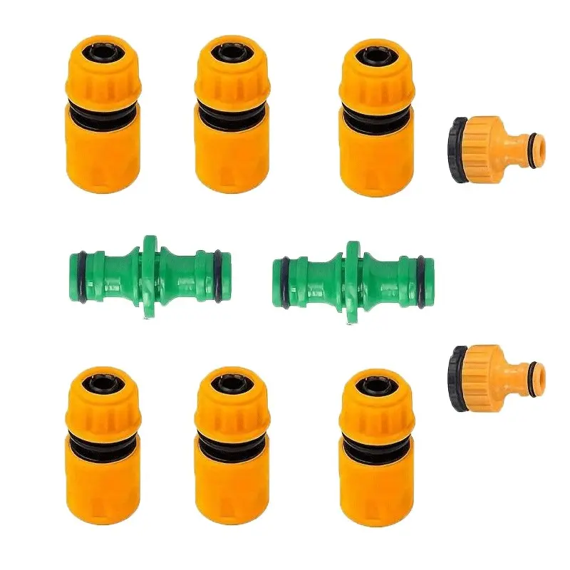10pcs Connector Set Heavy Duty Car Wash Hose Quick Connectors: 6 Water Connectors, 6 Faucet Connectors, 6 Double Nippl