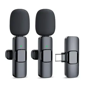 Wireless Lavalier Microphone for iPhone, Plug-and-Play Wireless Mic with 2 Microphones, Receiver & Lightning Adapter | Interview, Vlog, Auto Sync Audio Bluetooth