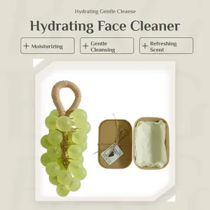 Green Tea Round Grape Soap - Smooth Facial Cleanser with Sodium Palmate & Glyceryl Stearate for Hydrated Skin