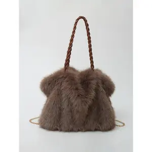 Ladies' 2026 New Fall & Winter Trend Retro Plush Bag, Street Style Large Capacity Crossbody Bag, Elegant Commuter Bag Suitable for Daily Commuting and Shopping, Trendy Crossbody Bag