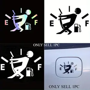 1PC Street Trendy Funny Humorous Logo Sticker, Car Decal, Stick on car fuel caps , this frantic fuel gauge combination decor instantly has a funny cool vibe, humorous style car owners can use it as a super funny humorous car-stylish trendy decoration