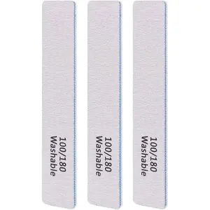 3PCS Professional Reusable Double-Sided 100/180 Grit Blue Nail File