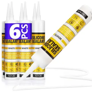 Caulk for Window & Door, White, 15.2 fl oz , 6 Pack -    Sealant Indoor Outdoor Caulking, , Stronger Adhesion, Shrink & Crack Proof
