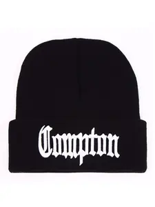2026 New Simple and Fashionable Knitted Hat Compton Personalized Embroidered Bean Hat Outdoor Autumn and Winter Leisure Windproof Warm Hat Street Creative Hip Hop Skateboard Hat Daily Commuting Decorative Hat Unisex Borderless Hat Beanie Hat Skateboard