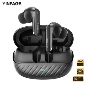 YINPAGE Real 2 Pro Wireless Earbuds Bluetooth 5.4 ANC IPX4 Waterproof 800mAh Battery ENC Voice Calls 32EQ Sound Customization Gaming Mode Noise Cancellation Headphones with Transparent Mode & 3 Mics per Earbud