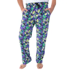 DC Comics Men's The Joker Character Faces HA! HA! HA! Allover Pattern Adult Sleep Lounge Pajama Pants