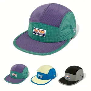 Flat Brim Quick-Dry Street Color Block Cap Unisex Sports Hat Climbing Bucket Hat Baseball Cap