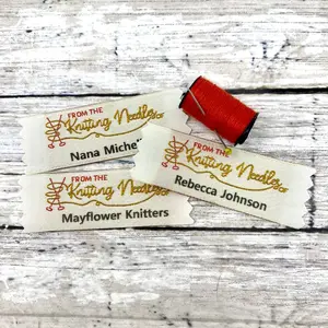 Name Maker From The Knitting Needles of Woven fabric labels for sewing knitting crocheting and quilting