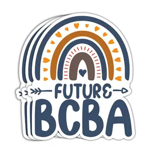 BCBA Themed Decorative Sticker - Board Certified Behavior Analyst Gift for ABA RBT Therapists, Office Stationery Label for Laptops, Bottles
