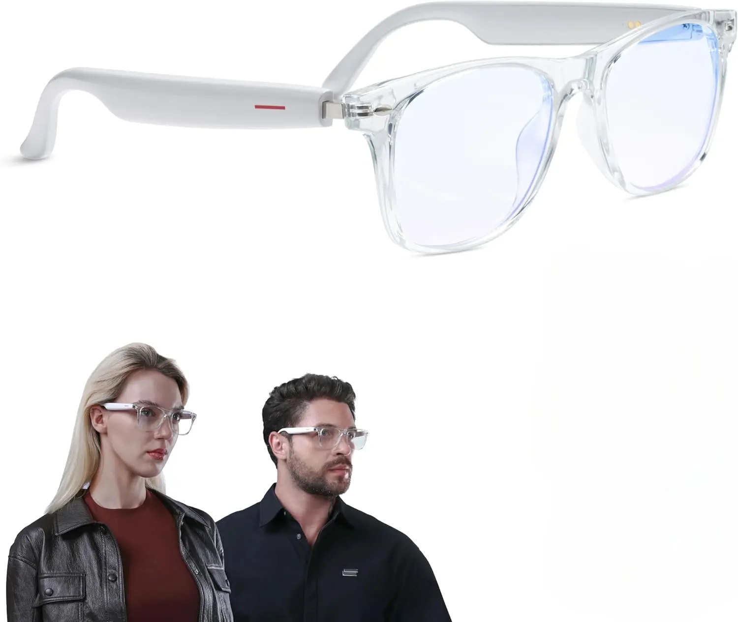 2026 AI Smart Glasses, Bluetooth Glasses for Men Women, Open-Ear Music & Calls, Touch Control, Voice Assistant, Real-Time Translation, 35g Lightweight for Business Meetings, Travel & Daily Use