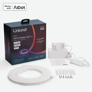 AiDot Linkind RGB-IC Neon Rope Lights with Music Sync - 10 ft RGB-IC Strip Lights with DIY Design; Suitable for Bedroom, Living Room, Gaming Room, Kitchen, etc; Works with Alexa and Google Assistant