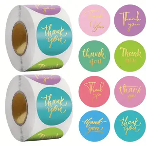 1000Pcs Thank You Stickers 8 Designs 1 Inch Gold Foil Thank You Sticker for Packaging Thank You Stickers for Small Business Thank You Label Stickers Self-Adhesive Labels for Envelopes,Gift Wrap, Craft