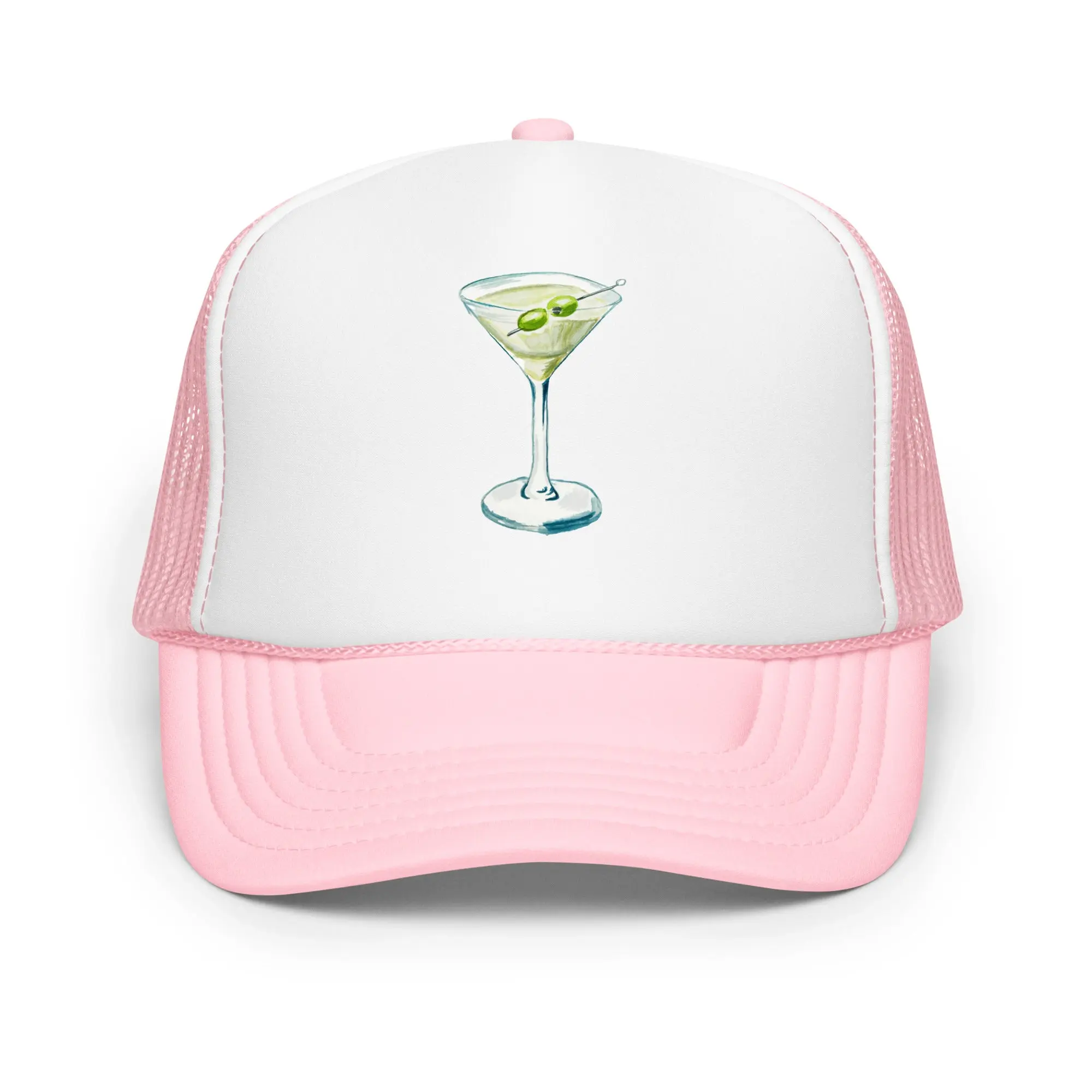 Martini Watercolor Illustrated Trucker Hat