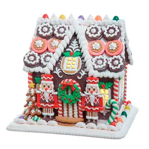 9.5" Battery Operated LED Gingerbread Cookie House