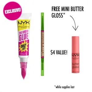 The Brow Glue Crazy Lift + Blade & Shade Brow Pencil Duo, NYX Professional Makeup