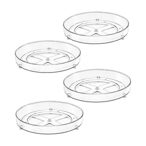 Sorbus 4 Pack 9 Inch Flat Clear Lazy Susan Orga nizer